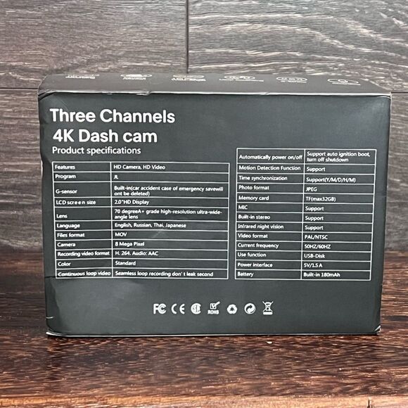 Full UHD 4K Three Channel 4K Dash Camera NIB! - Picture 2 of 7